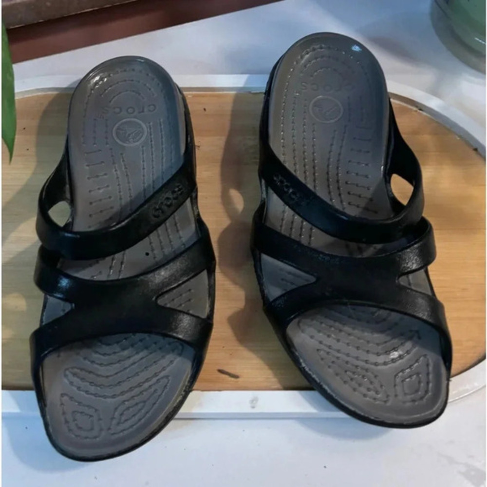 Crocs Women's Meleen Swiftwater Comfy Slip On Slide Sandals Flip Flop Slippers 6